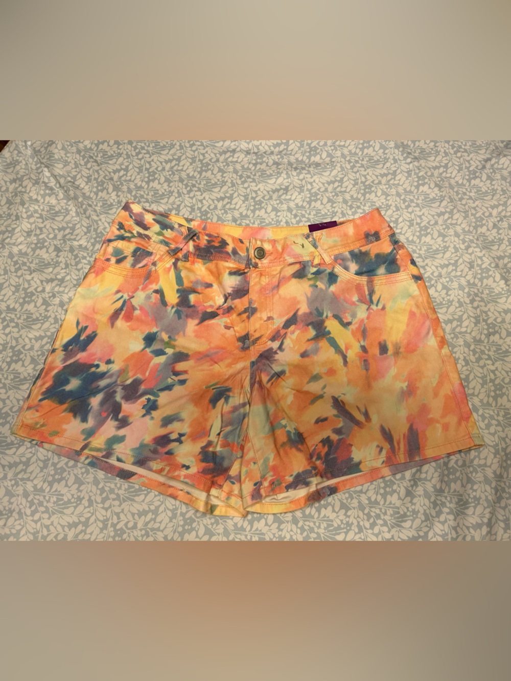 Lane Bryant Pastel Watercolor Tie-Dye Jean Shorts